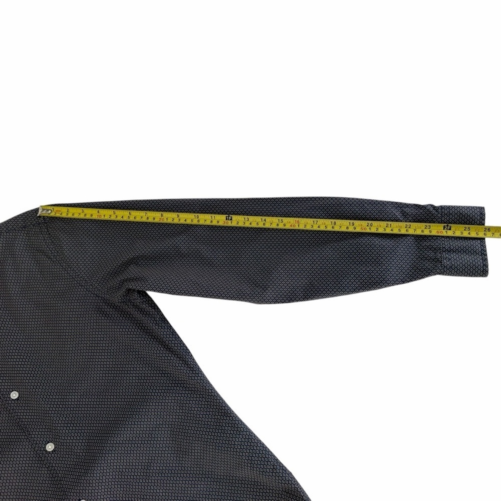 TED BAKER Blue Geometric Print Button Down Shirt Stretch Cotton m - Picture 13 of 15